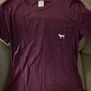 Maroon short sleeve PINK brand shirt- used like new
